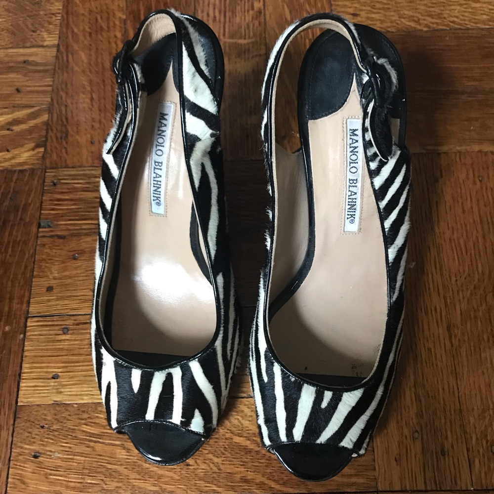 Zebra Striped Manolo Blahniks